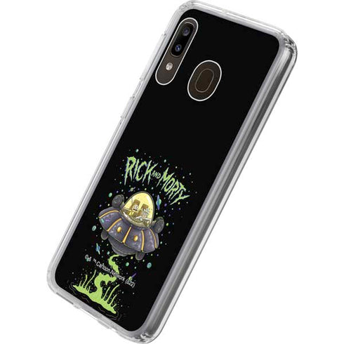 Adult Swim Rick and Morty Spaceship Galaxy A20 Clear Case